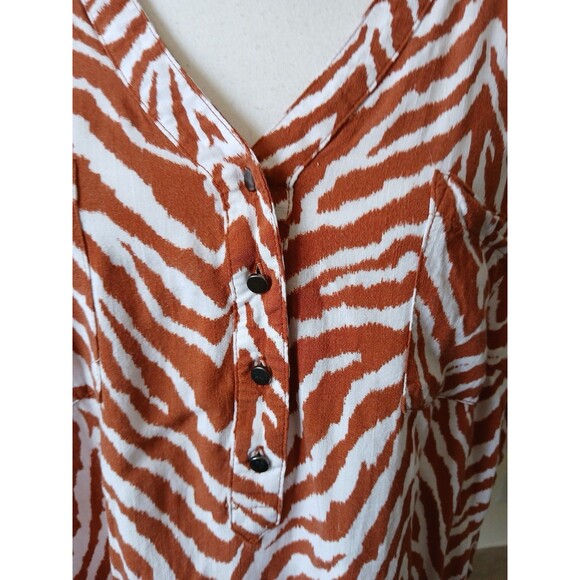 Torrid Harper‎ Rayon Slub Pullover Sleeveless Top shirt Brown zebra size 2X plus - Picture 9 of 13